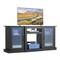 65 Inch TV Stand with Light Strip, Glass Doors & Adjustable Shelves